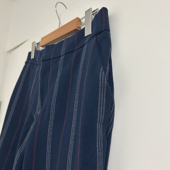 Tommy Hilfiger XS Navy Striped Pants Women’s Tapered Stretch Dress Trousers - Picture 7 of 9